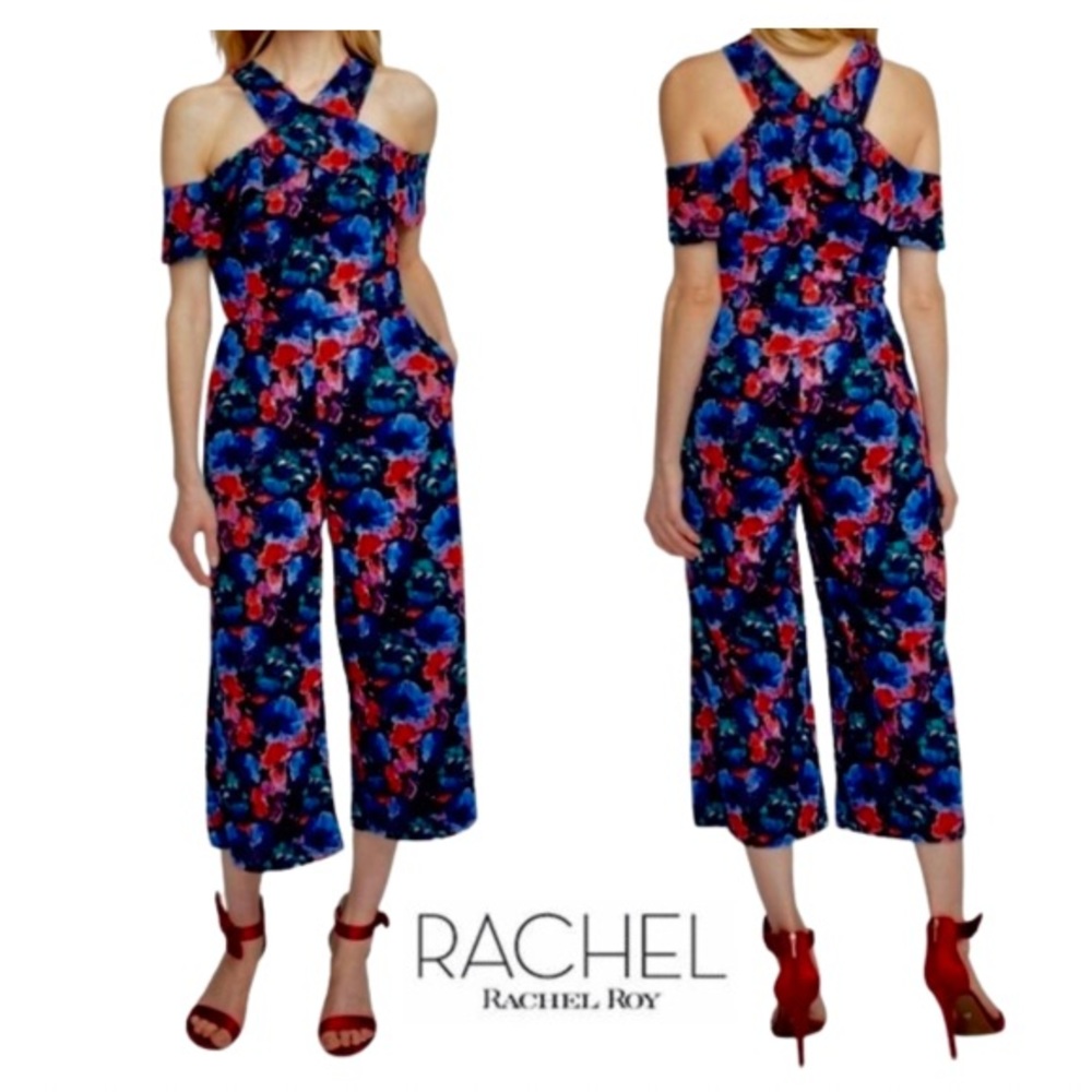 Rachel Roy Halter jumpsuit cold shoulder